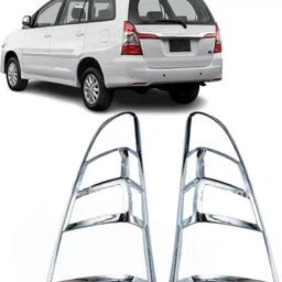 lamkoti car silver plated tail light cover for Chrome Toyota Innova Rear Garnish-picture-19