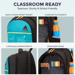 aristocrat Large 38 L Backpack Scholar Casual Backpack for Boys & Girls with 3 Compartments, Side Bottle Pocket image 3