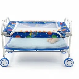 sportz Baby Cradle Cot Cum Stroller (Small,Blue) image 4