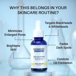 DermDoc 10% Niacinamide Face Serum 30ml for Smooth Skin & Glow Boost image 3