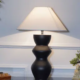 kapoor lampshades Lgnatio Metal Table Lamp With White Cotton Shade image 1