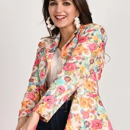 KIZI Printed Slim-Fit Single-Breasted Blazer image 3