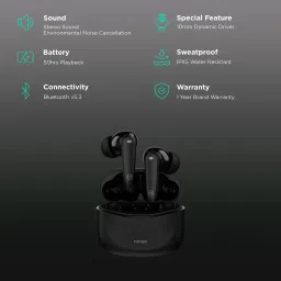 noise Buds VS106 TWS Earbuds with Environmental Noise Cancellation (IPX5 Water Resistant, Instacharge, Jet Black) image 2