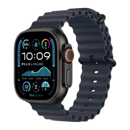 Apple Ocean Titanium & Fluoroelastomer Band for Apple (44mm / 45mm / 46mm / 49mm) (Black Titanium Finish, Navy) image 2