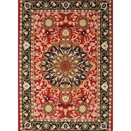 presto Red Traditional Wool 5 ft x 7 ft Hand Tufted Carpet image 2