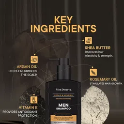 Men Deserve Repair & Nourish Men Shampoo with Argan Oil & Shea Butter - 200 ml image 3