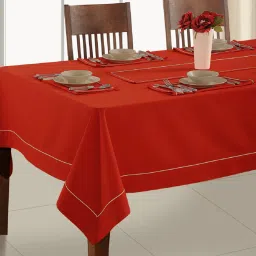 swayam Harvey (106x59) Red Cotton Table Cloth image 1