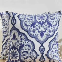 jamio firati Blue Cotton Traditional 18x18 inches Cushion Covers (Set of 5)-picture-11