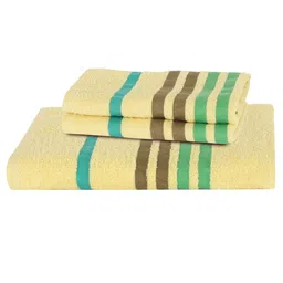 maspar Yellow Solid 450 GSM Cotton 3 Pieces Towel Set image 2