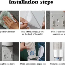 arthasya Wall Mounted Paper Cup Dispenser, Plastic Holder for Disposable Cups Plastic Glass Holder image 4