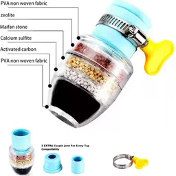 tapahpriyay 2pcs Activated Carbon Faucet Removes Chlorine Easy-to-Install Kitchen & Bathroom Tap Mount Water Filter image 4