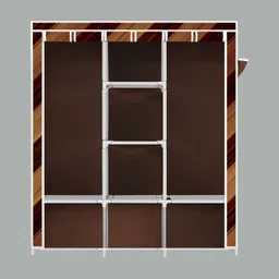 mezire Multilayer 8 Shelf Foldable Almirah – Bedroom Wardrobe for Clothes Storage Carbon Steel Collapsible Wardrobe image 3