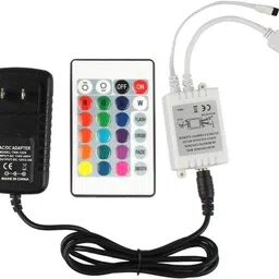 divinext 3pc Combo 12 Volt 2 Amp Adaptor Charger RGB Control Box IR RF Remote Controller 6 A Step Dimmer-picture-42