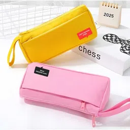 happy shopping store smooth zippers, durable stitching, and an easy to carry handle design Durable and lightweight material Art Artificial Leather Pencil Boxes-picture-27