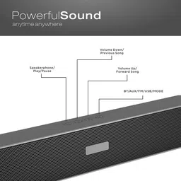 RZW ATOM BASS Soundbar For 10.5 Hours Playtime Wireless Speaker for Parties 20 W Bluetooth Soundbar image 3