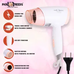 Daily Needs Shop Powerful 3500W Foldable Hair Dryer With Heat & Cold Setting Hair Dryer image 4