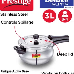 prestige Deluxe Alpha Svachh 3 L Induction Bottom Pressure Cooker image 2