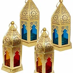 craftco' export Red, Blue Iron Table Lantern-picture-34