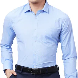 park avenue Men Slim Fit Self Design Spread Collar Formal Shirt-picture-24