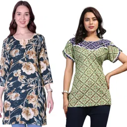 liludi Pack of 2 Women Embroidered Viscose Rayon Straight Kurta-picture-37