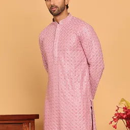 jompers Men Embroidered Viscose Rayon Straight Kurta-picture-21
