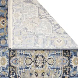 obsessions Dark Blue Abstract Polyester 59x32 Inches Machine Made Floor Runner image 2