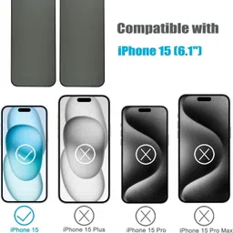 Hamz Edge To Edge Tempered Glass for iPhone 15 Matte Privacy Glass Protector image 4