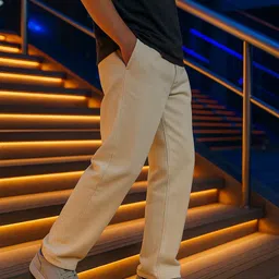 estrorax Men Straight Fit Mid Rise White Jeans image 4