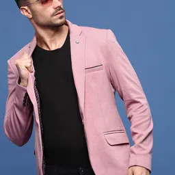 showoffff Men Solid Single Breasted Casual Blazer image 1