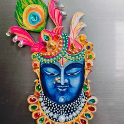 tanudeep arts Handpainted Shreenathji fridge magnet with beads Fridge Magnet Pack of 1-picture-26