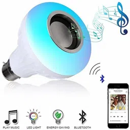 Clownfish Ready To Play Colour Changing Smart Led Music Bulb Remote Controller Bluetooth Music Bulb With 5 MTR WIRE 1 Betten Holder Or 1 2 Pin Top 7W LED And 3W Speaker For Party Home Decor Musici Bulb WIth Remote Smart Bulb+ Smart Bulb Light Strip image 5