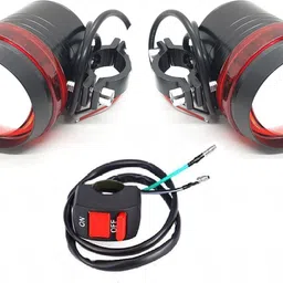 flipkart smartbuy Lens LED Motorcycle Headlight Driving U3-BLACK Fog Light Spot Lamp + Switch Fog Lamp Car LED (12 V, 24 W) image 1