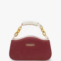 DressBerry Textured Half Moon Handheld Bag with Applique image 2