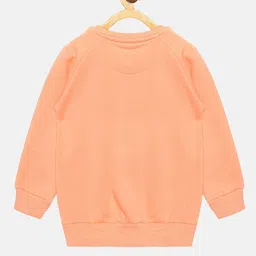 KiddoPanti Girls Peach-Coloured Sweatshirt image 3