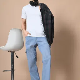 metronaut Men Loose Fit Mid Rise Light Blue Jeans image 4