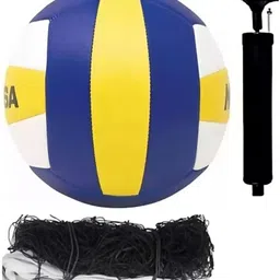vaishnavi SYNTHETIC VOLLEYBALL SIZE - 4 WITH PUMP WITH NYLON NET Volleyball - Size: 4-picture-28