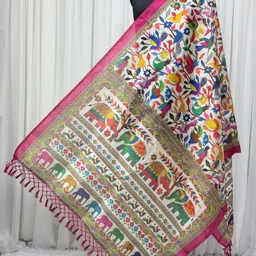 sruvi textile pvt ltd Art Silk Printed Multicolor Women Dupatta-picture-19
