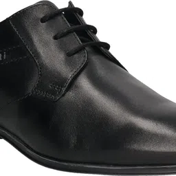 bugatti black Premium Leather Derby Formal Shoes Corporate Casuals For Men-image-3