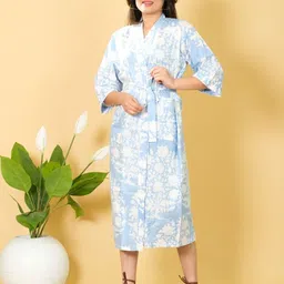 diwam vastra Blue Free Size Bath Robe-picture-39