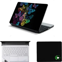 Mitram 3in1 Laptop Accessories Combo 15.6 Inch Colourful Butterflies laptop Skins Stickers, Mouse Pad and Palmrest Skin for HP-DELL-Lenovo-Asus-Acer Laptops || Notebooks Combo Set-image-44