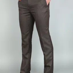 raymond Men Slim Fit Brown Polyester Trousers image 3