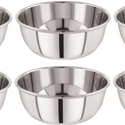 galoof Stainless Steel Vegetable Bowl stainless steel heavy gauge bowl set of 6 Stainless Steel Vegetable Bowl image 1