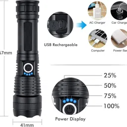 rgv M983 (New Edition) Zoomable 5 Modes Flashlight, Super Bright 100W Light Torch-picture-26