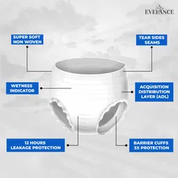 evelance Medium Adult Diaper Pants Premium (Waist Size - 24-45 Inches) Adult Diapers - M image 5