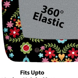 cg homes Cotton Queen Fitted (Elastic) 200 TC Printed Bedsheet image 3