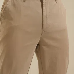 highlander Men Tapered Khaki Cotton Blend Trousers image 5