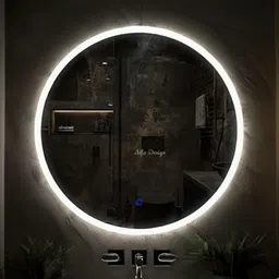 alfa design Round 24x24 Inch LED Bathroom Mirror, 3 Colors, Front & Backlit, IP44 Waterproof Bathroom Mirror image 5