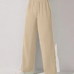 skd trendz Women Straight Fit Beige Cotton Blend Trousers-picture-19