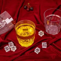 bellmond (Pack of 6) Plastic Unbreakable Transparent Drinking Water Glass Set Glass Set Water/Juice Glass image 3