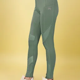 adrenex by flipkart Self Design Women Green Tights image 4
